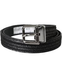 Dolce & Gabbana - Jacquard Stripes Metal Buckle Belt - Lyst