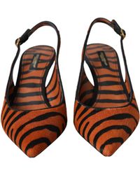 Dolce & Gabbana - Zebra Leather Slingbacks Shoes Pony Hair - Lyst