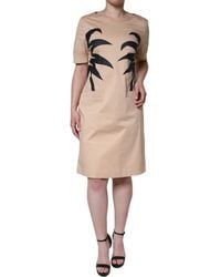 Moschino - Cotton Short Sleeve Knee Length Dress - Lyst