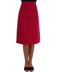 Dolce & Gabbana - Wool Knee Long A-Line Skirt - Lyst