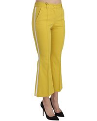 Dolce & Gabbana - Dolce Gabbana Flared Bootcut Capri Cotton Pants - Lyst