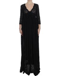 Dolce & Gabbana - Ricamo Knitted Full Length Maxi Dress - Lyst
