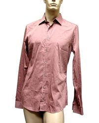 Gucci Pale Cotton Silk Slim Dress Shirt 269067 6662 42 - Red