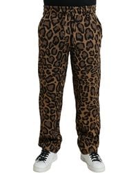Dolce & Gabbana - Leopard Print Polyester Jogger Pants - Lyst