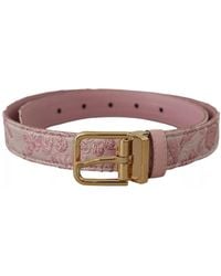 Dolce & Gabbana - Jaquard Embroidered Tone Metal Buckle Belt - Lyst