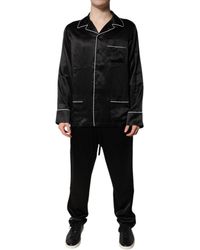 Dolce & Gabbana - Silk Shirt Pants Pajama Set Sleepwear - Lyst