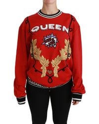 Dolce & Gabbana - Queen Sequined Love Pullover Sweater - Lyst