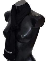 Missoni - 100% Wool Neck Wrap Fringes Logo Scarf - Lyst