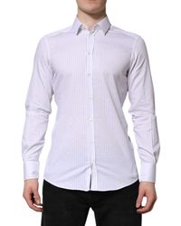 Dolce & Gabbana - Stripes Cotton Long Sleeve Formal Shirt - Lyst