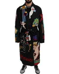Dolce & Gabbana Alpaca Wool Bellezza Coat Nightgown Robe - Black