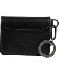Dolce & Gabbana - Leather Logo Embossed Key Chain Card Holder Wallet - Lyst