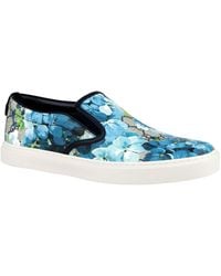 Gucci - Bloom Flower Print Gg Supreme Coated Canvas Slip Sneakers - Lyst