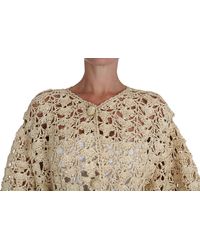 Dolce & Gabbana - Cardigan Crochet Knitted Raffia Sweater Viscose Clothing - Lyst