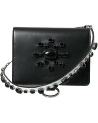 Dolce & Gabbana - Leather Crystal Embellished Cardholder Wallet - Lyst