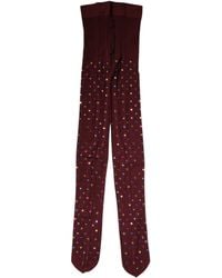 Dolce & Gabbana - Nylon Crystal Embellished Pantyhose Tights - Lyst