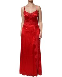 Dolce & Gabbana - Silk Sleeveless Maxi Long Dress - Lyst