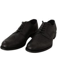 Dolce & Gabbana - Black Leather Oxford Wingtip Formal Dress Shoes - Lyst