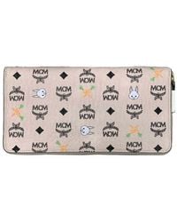 MCM - Visetos Coated Canvas Zip Around Rabbit Wallet - Lyst