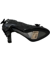 Dolce & Gabbana - Floral Crystal Cinderella Pumps Black La7287 - Lyst