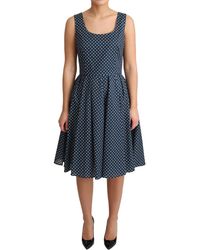 Dolce & Gabbana - Dotted Cotton A-Line Gown Dress - Lyst