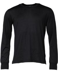 Dolce & Gabbana - Dark Silk Crew Neck Pullover Sweater - Lyst