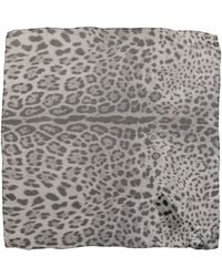 Dolce & Gabbana - Leopard Print Silk Square Foulard Scarf - Lyst