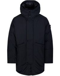 Stone Island - Padded Casual Jacket With High Collar And Hood - Lyst