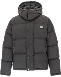 Dolce & Gabbana - Dolce & Gabbana Logo Patch Down Jacket - Lyst