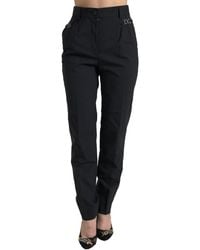 Dolce & Gabbana - Wool High Waist Tapered Pants - Lyst
