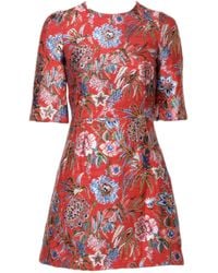 Dolce & Gabbana - Floral Jacquard A-Line Mini Dress - Lyst