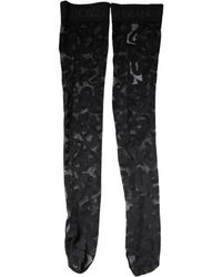 Dolce & Gabbana - Floral Lace Cotton Stretch Stockings Socks - Lyst
