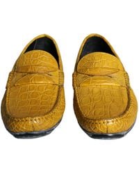 Dolce & Gabbana - Leather Slip Mocassin Loafers Shoes Caiman - Lyst