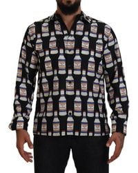 Dolce & Gabbana - Silk Printed Collared Casual Shirt - Lyst