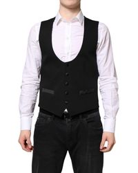 Dolce & Gabbana - Wool Waistcoat Dress Formal Vest - Lyst