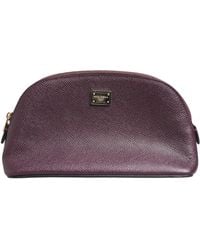 Dolce & Gabbana - Dark Leather Dg Logo Zip Around Hand Purse Wallet - Lyst
