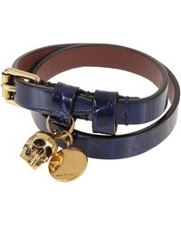 Alexander McQueen Skull Charm Wrap Bracelet - Blue