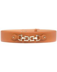 Elisabetta Franchi Chain-embellished Faux-leather Belt - Brown