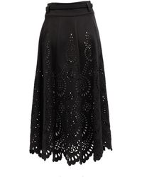 Valentino Garavani - Cut-Out Floral Midi Skirt - Lyst