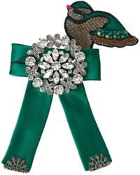 Dolce & Gabbana - Satin Bird Crystal Hair Clip - Lyst