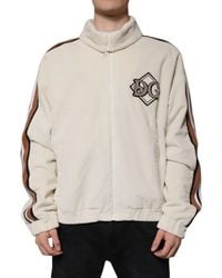 Dolce & Gabbana - Logo Applique Cotton Corduroy Full Zip Jacket - Lyst