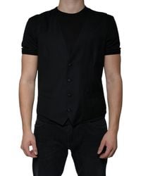 Dolce & Gabbana - Wool Waistcoat Dress Formal Vest - Lyst