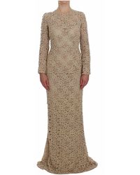 Dolce & Gabbana - Floral Lace Sheath Maxi Dress - Lyst