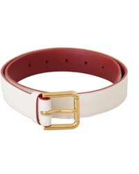 Dolce & Gabbana - Elegant Leather Belt With Engraved Buckle - Lyst