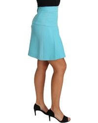 Dolce & Gabbana - Crystal Wool A-Line Pleated Skirt - Lyst