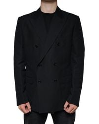 Dolce & Gabbana - Linen Double Breasted Dress Blazer - Lyst