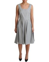 Dolce & Gabbana - Polka Dotted Cotton A-Line Dress - Lyst