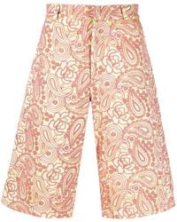 Bluemarble - Floral-Embroidery Knee-Length Shorts - Lyst