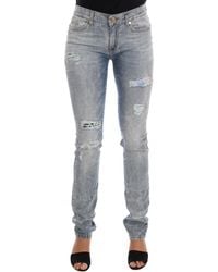 Versace Jeans Couture - Wash Torn Stretch Slim Fit Jeans - Lyst