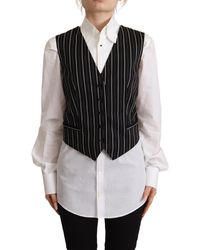 Dolce & Gabbana - Elegant V-Neck Sleeveles Wool-Blend Vest - Lyst