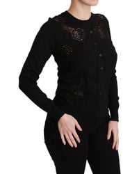 Dolce & Gabbana - Cashmere Lace Cardigan Sweater - Lyst
